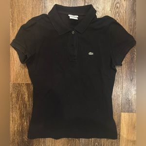 Vintage Lacoste 2000s Black Collared Short Sleeve Polo